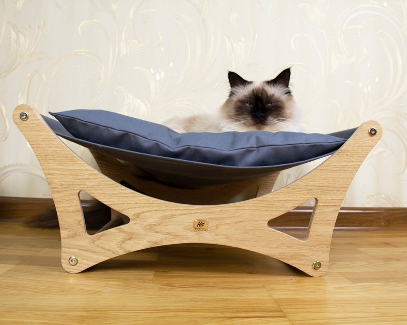 Wood cat bed, dog bed, cat beds, pet bed, designer bed, cat furniture, cat lover gift, cat hammock, pet furniture, dog bad furniture image 6