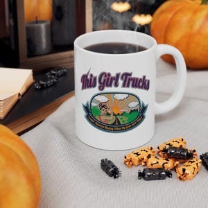 This Girl Trucks, Funny Inspirational Coffee Mug--Perfect Truck Driver Gift for Women, Wife, Mom, Sister, Friend, Girlfriend, Any Occasion
