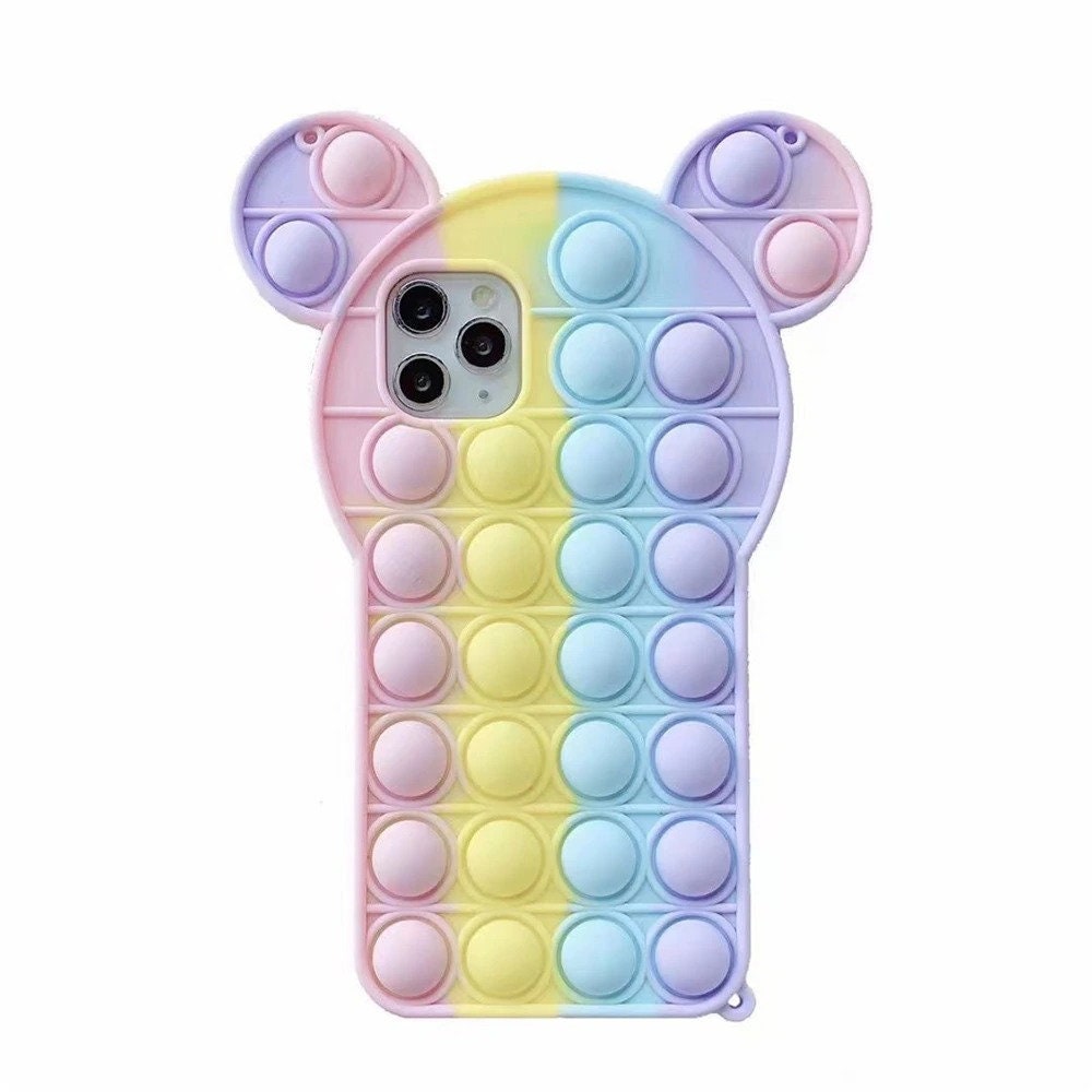 Reliver Stress Pop Fidget Toys Push It Bubble Case for iPhone 11 7 8 XS XR 11 12 Pro Max 12 mini Anti stress Sensory Game Cover Phone Case
