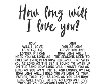 How long will I love you Song Lyrics Cushion Cover Gift UFCU030 