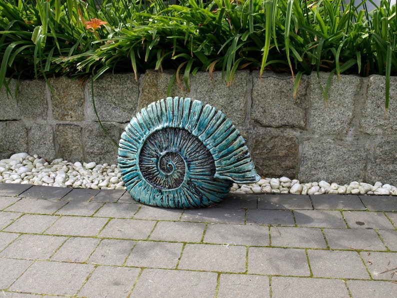 Garden sculpture ammonite image 1
