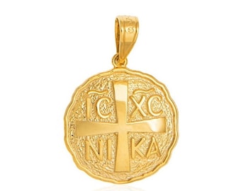 9K Solid Gold Constantine Coin Pendant