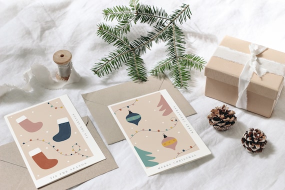 Card Making Kits DIY Handmade Greeting Card Kits for Kids, Christmas Card  Folded Cards and Matching Envelopes Thank You Card Art Crafts Crafty Set