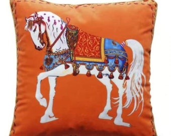 Horse pillow cover | Etsy Horse Pillow Cover Couch Pillow Hermes