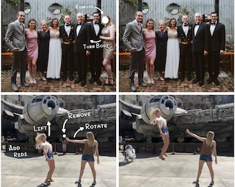 Servicio de edición de fotos: Agregar/Eliminar persona, retoque y fondo