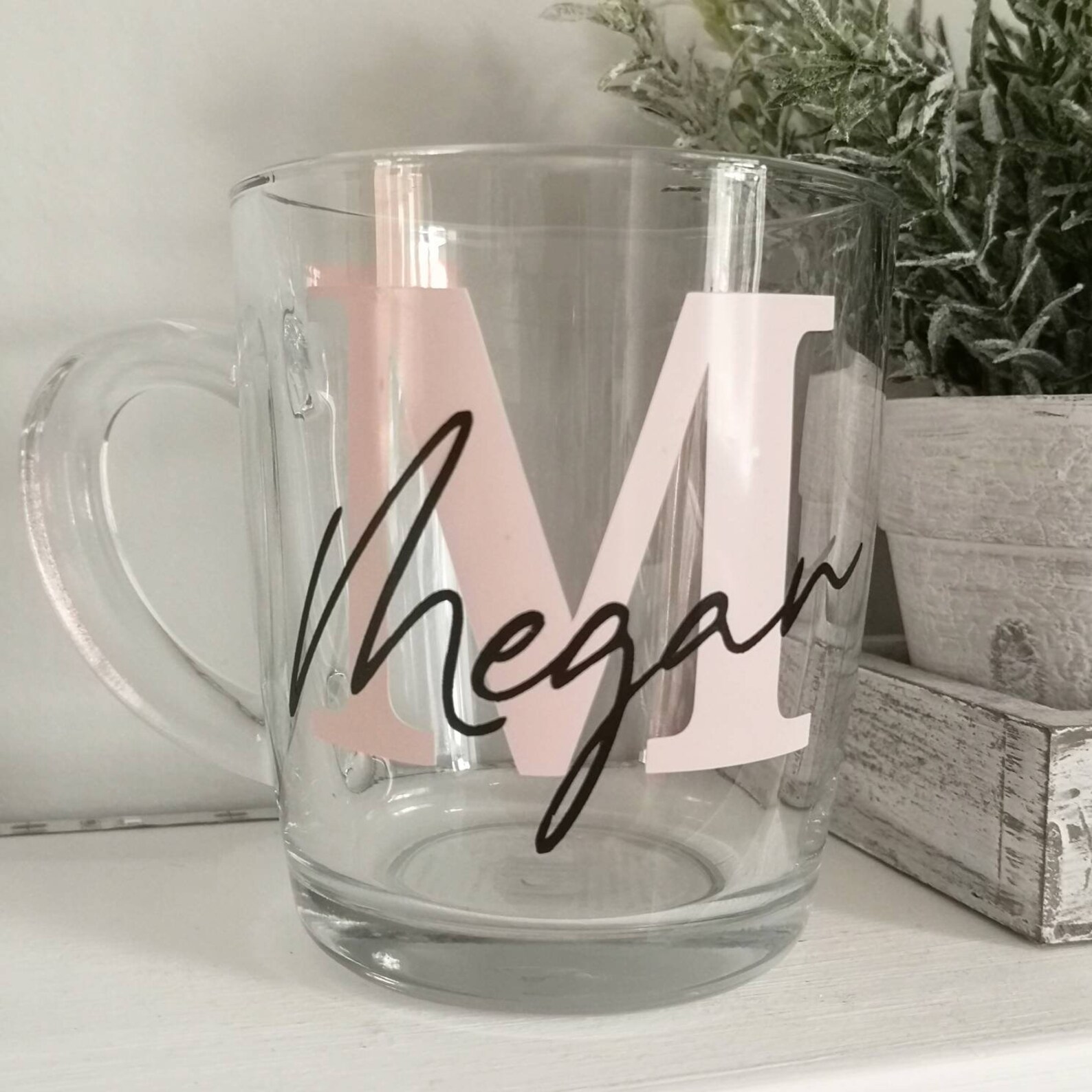 Taza de niña taza de vidrio de nombre personalizado relleno Etsy