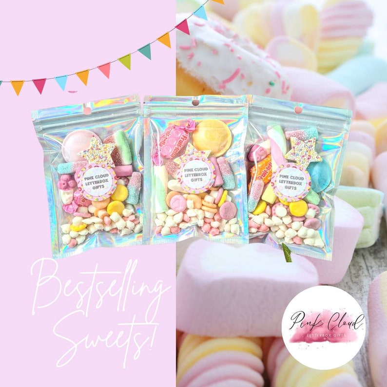 Sweet goody bags, kids favour sweets, kids party bags, vegetarian, sweet assortment,  wedding favours, christening gifts, baby shower sweets 