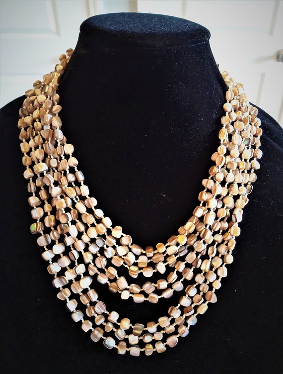 Graduated MultiStrand Bead Necklace Gem