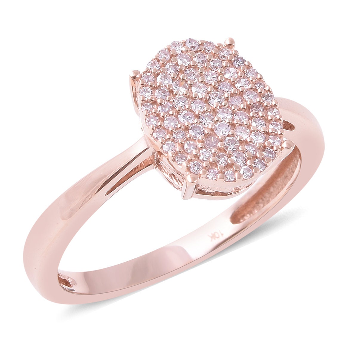0.25 ctw Natural Pink Diamond Ring in 10K Rose Gold Size 6.0 Etsy