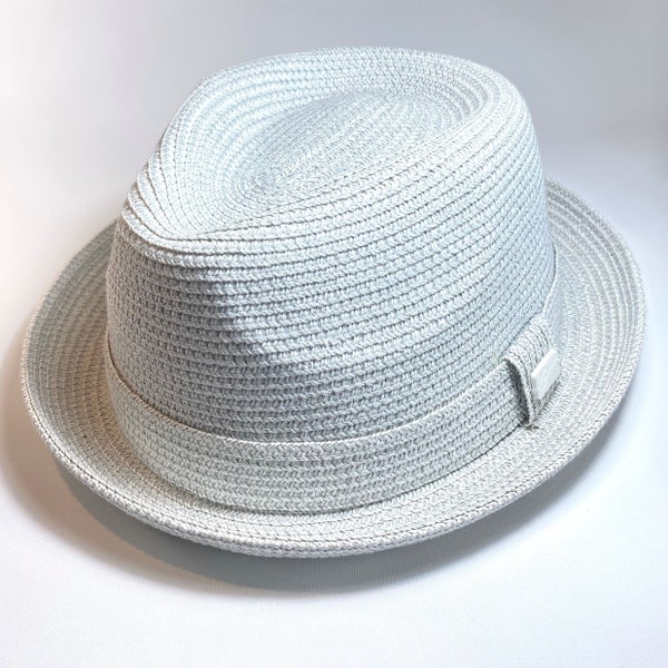 Chapeau Bailey Billy - Chapeau trilby avare. Bordure de tourte au porc. Chapeau d'été tressé à écraser. Bailey de Hollywood Billy. Vintage rétro des années 50.