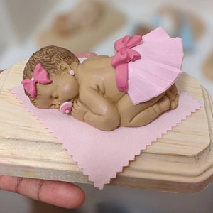 Custom Baby Figurine Baptism Cake Topper Christening Gift Customized Keepsake Memorial Maternity Shower Baby&#39;s 1st Birthday Cake Decoration