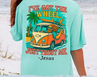 Camiseta Comfort Colors Christian Surf Van / Camiseta playera con Jesús