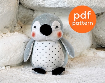 Penguin PDF Pattern, Penguin sewing pattern