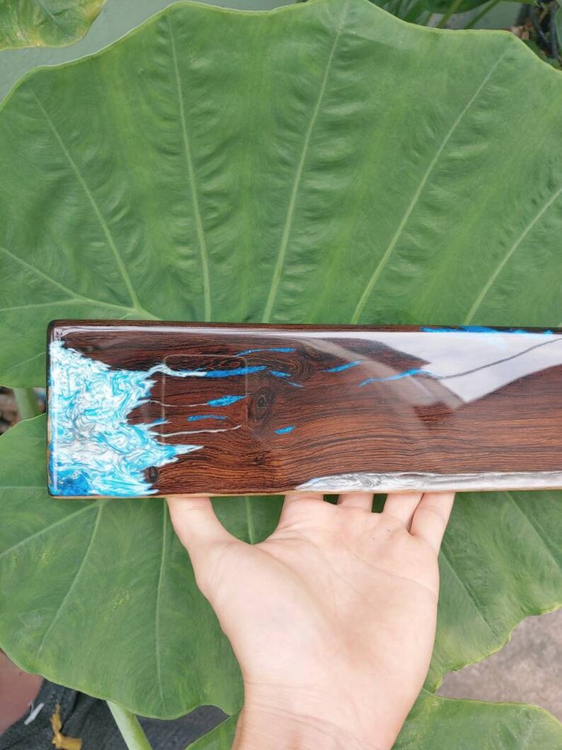 Mechanical keyboard Black Rosewood /& Alumilite resin keyboard wrist rest.