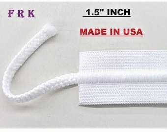 1 1/2" inch Drawcord elastic band Drawstring Elastic 15 yards white ( USA ) Free shipping