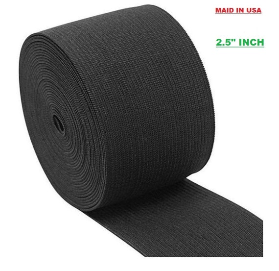 1-inch By 10 Yards Black Knit Heavy Stretch High Elasticity Elastic Band