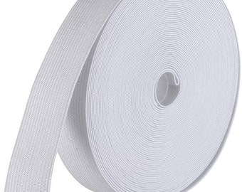 Elastic 0.5", 1", 1.5" 2" inch white 15 yard high quality sewing elastic MADE IN USA