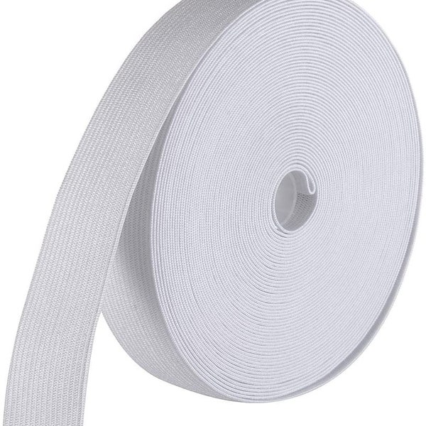 White Elastic 0.5", 1", 1.5" 2" inch 15 yard high quality sewing elastic MADE IN USA