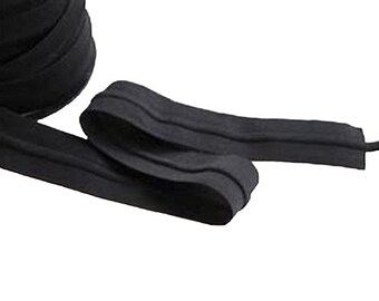 Draw cord elastic 1.5" inch wide Drawstring Elastic 15 or 25 yard black Free Shipping