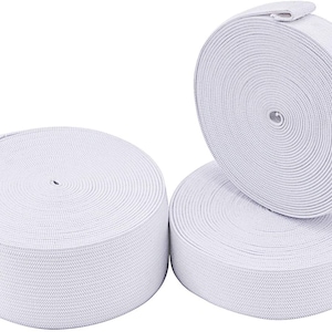 White Elastic  1&quot;, 1.5&quot; , 2&quot;, 2.5&quot; , 0.5&quot;  inch Wide , elastic band 25 yard  MADE IN USA