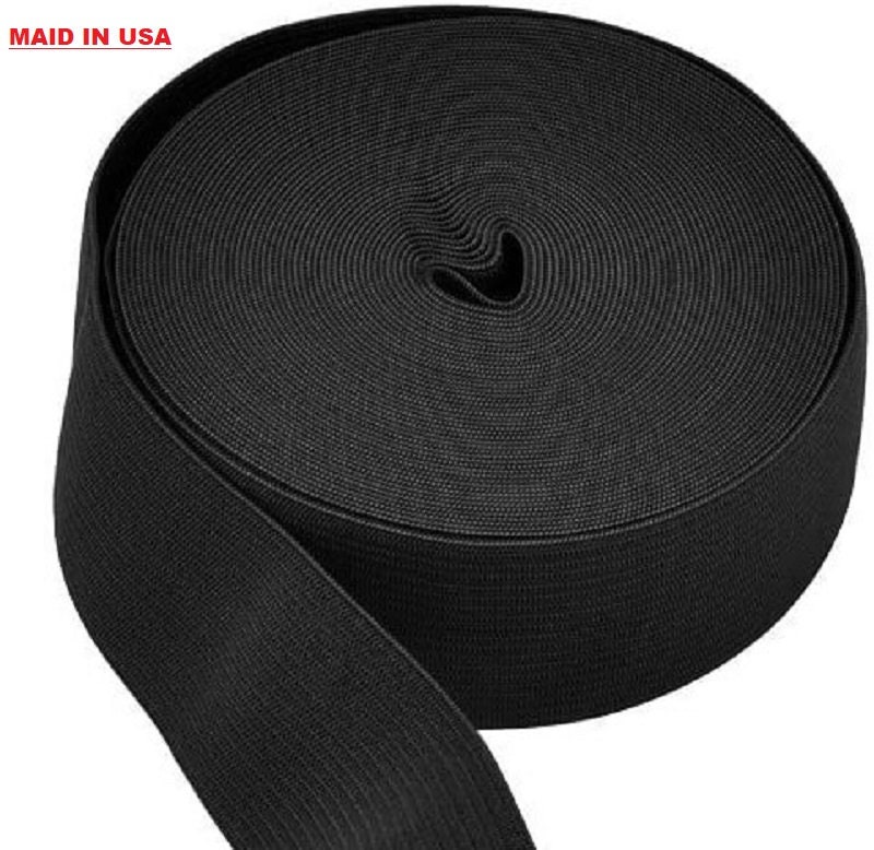 Knit Elastic 4 Wide Black Heavy Stretch High Elasticity Knit Elastic Band 3yard