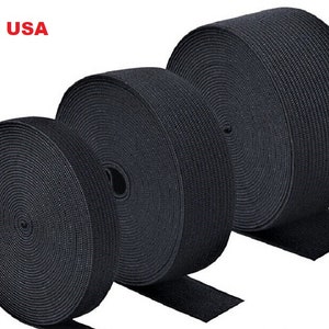 Black Sewing Elastic 0.5&quot;, 1&quot;, 1.5&quot;, 2&quot;, 2.5&quot;, 3&quot; Inch 15 Yard Knit Elastic MADE IN USA
