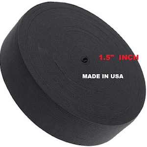 Black sewing elastic 1.5&quot; inch wide 10 yard of high quality elastic band MADE IN USA