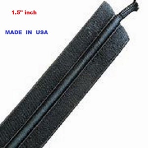 May include: Black 1.5 inch wide zipper tape with a black cord sewn into the center.  MADE IN USA is printed on the image.