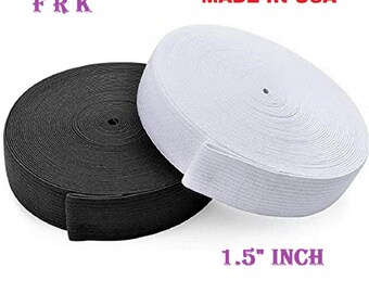 1.5" inch Sewing Elastic 20  yard high quality Knit elastic Black / White MADE IN USA ,Free Shipping