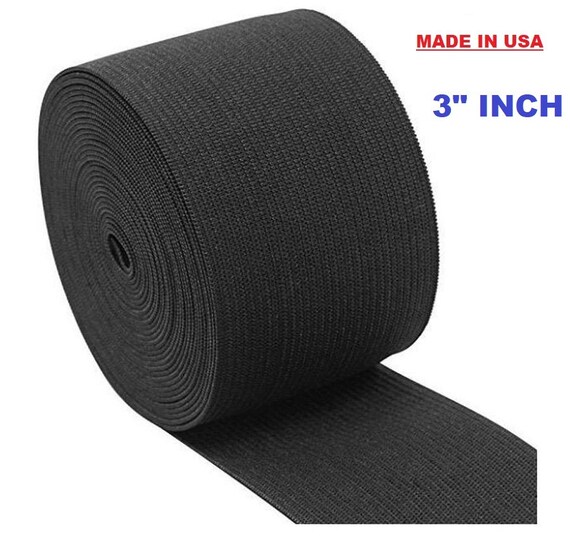 Black Sewing Elastic 1 , 2 , 3 Inch Wide 10 Yard of High Quality Elastic  Band MADE IN USA 