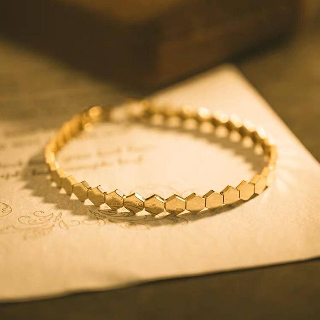 14K/18K SOLID GOLD Bracelet 18K Solid Gold Bangle Etsy