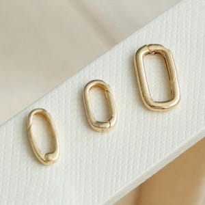 18K solid gold Connector Clasp, Charm Push Closure,  Necklace Clasp, Charm Holder, Pendant Connector Ring,Enhancer Hoop Lock For Charms