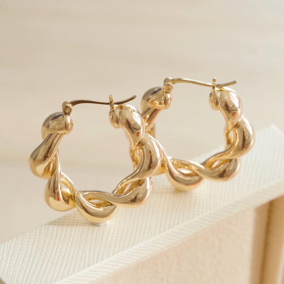 Chunky Twist Hoops main image 0