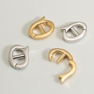 Chiusura a clip in oro massiccio 18 carati, chiusura a pressione per ciondolo, chiusura per collana, porta ciondolo, anello di collegamento per ciondolo, chiusura ad anello rinforzante per ciondolo