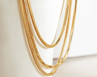 18K Solid gold 1.6mm Yellow Gold Round Herringbone Chain Necklace, round skinny herringbone chain, skinny solid gold chain