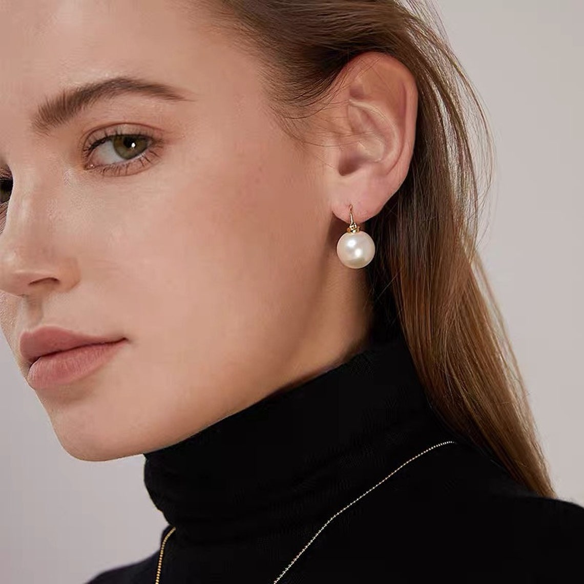 Gold Pearl Earrings Pearl Earrings Pearl Hoop Earrings Gold Etsy