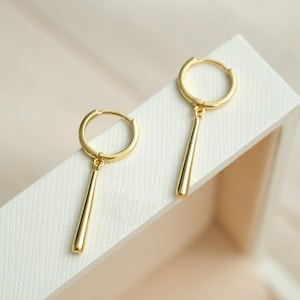 14K/18K Solid Gold Waterdrop Earrings, Waterdrop Hook Earrings, Gold Drop Earrings