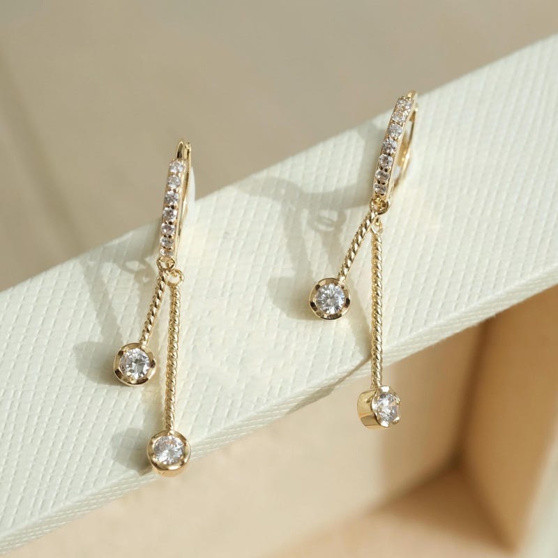 Crystal tassel earrings in gold