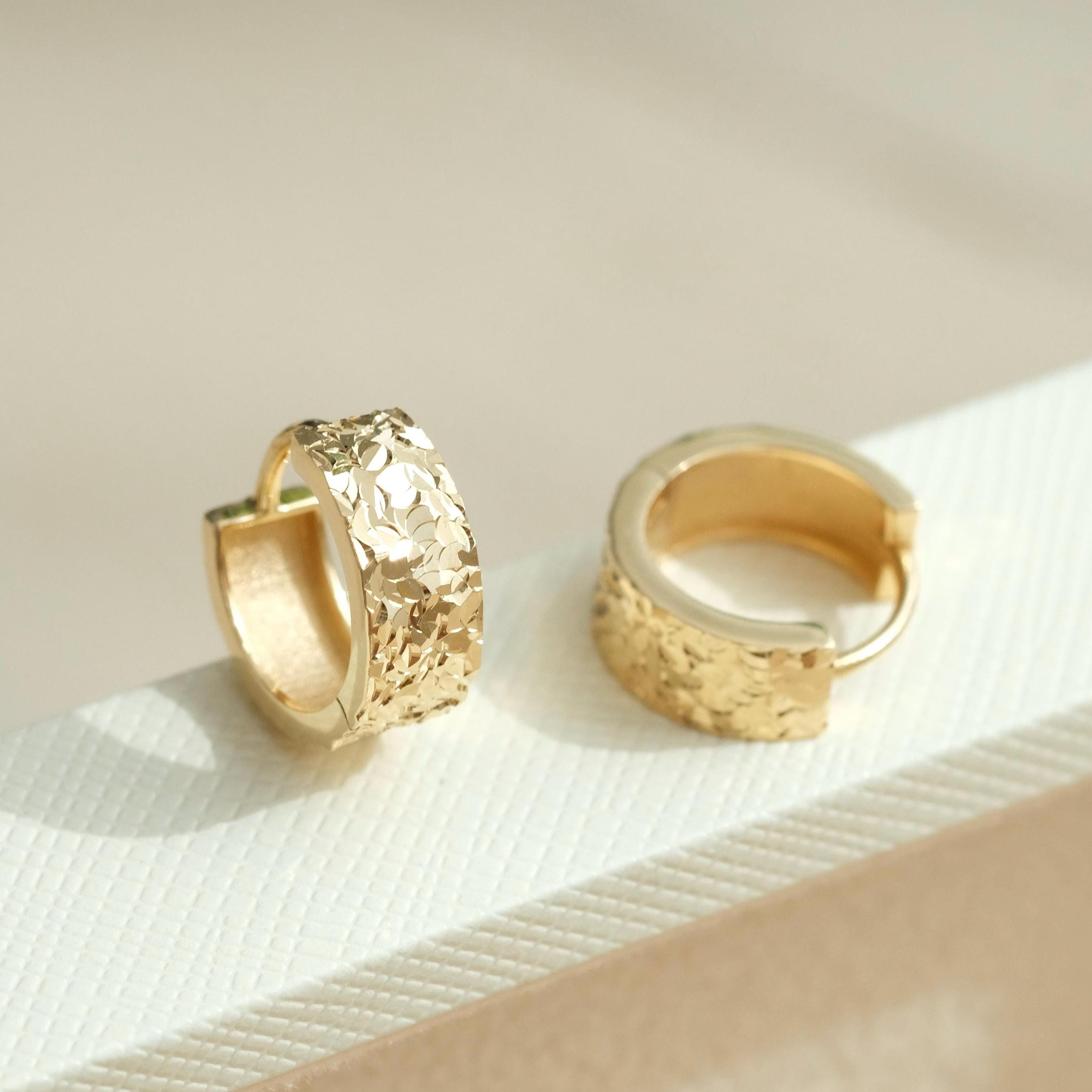 Orecchini A Cerchio Oro 9ct – Grossi Twist Con Sfere, Riempiti In Oro Giallo