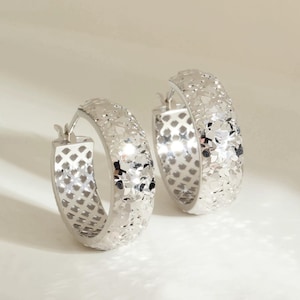 18K Solid Gold Hoop Earrings, Gold Hoop Earring, Huggie Hoop Earrings