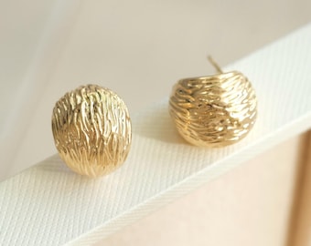 Orecchini Huggie spessi e rotondi in oro massiccio 18 carati, orecchini a sfera grandi, orecchini a cerchio con sfera spessa, orecchini a sfera da discoteca, orecchini Huggie spessi, orecchini audaci