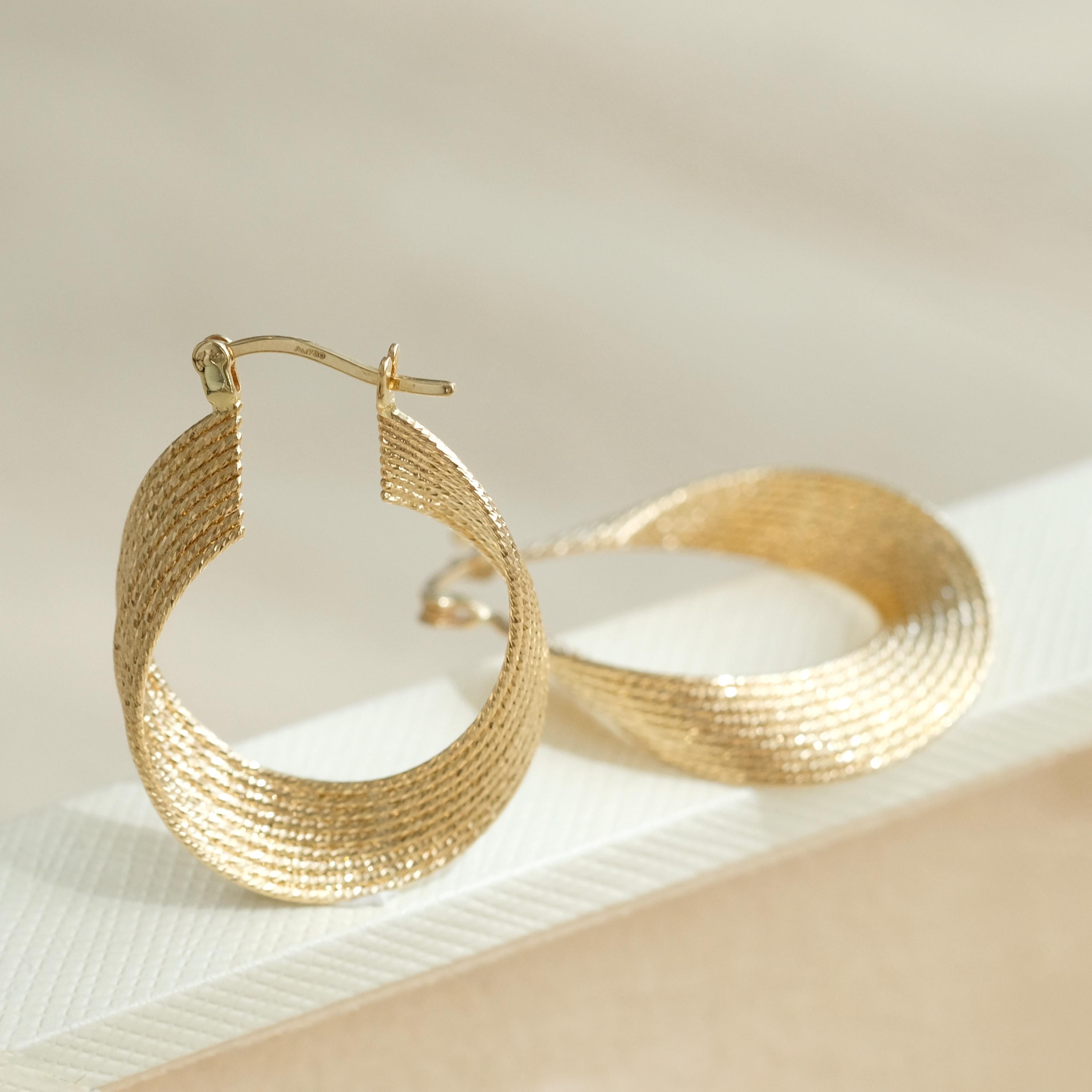 アクセサリー SOPHISTICATED VINTAGE / Solid hoop /45mm Textured Hoops - Judith Bright Designer Jewelry