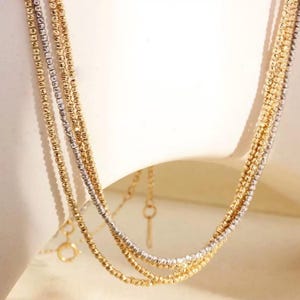 1.5mm 18K Solid Gold Tiny Gold Disc Necklace, Small Beads Gold Necklace, solid Gold Disc Necklace, Τiny Dots Necklace, tiny beads choker
