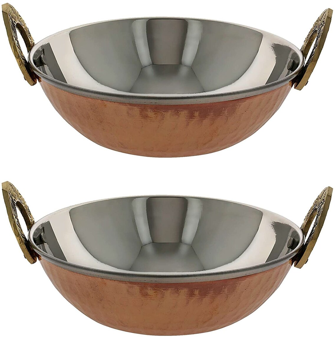 Hammered Copper Steel Kadai Set of 4 pc Dish Serving Bowl Etsy