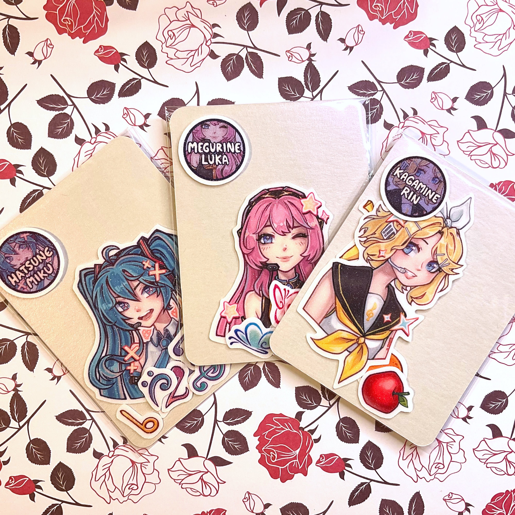 Vocaloid Stickers Hatsune Miku, Snow Miku, Sakura Miku, Rin, Len