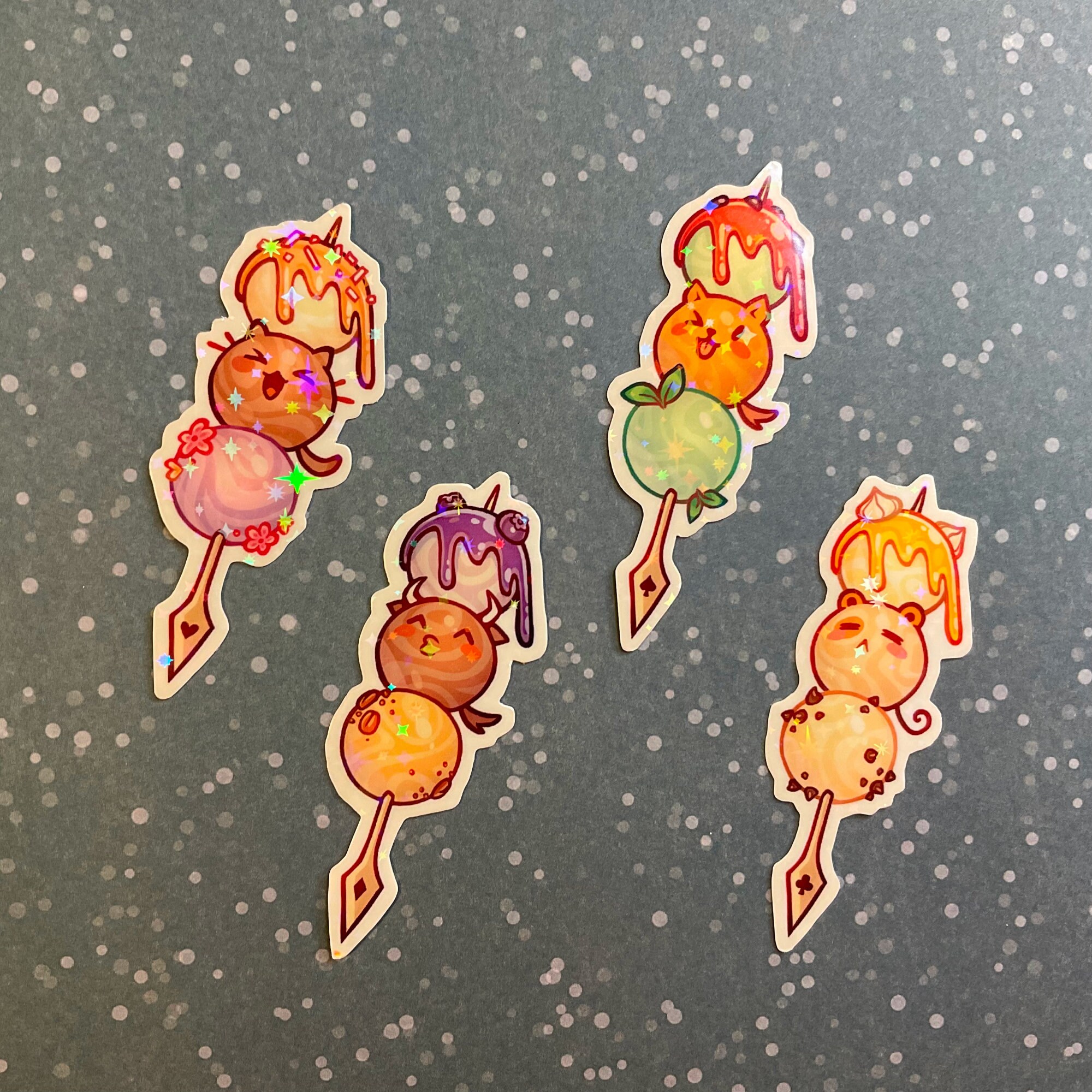 Cute Little Dango Handmade Vinyl Artist Sticker Set Matte Glossy ...