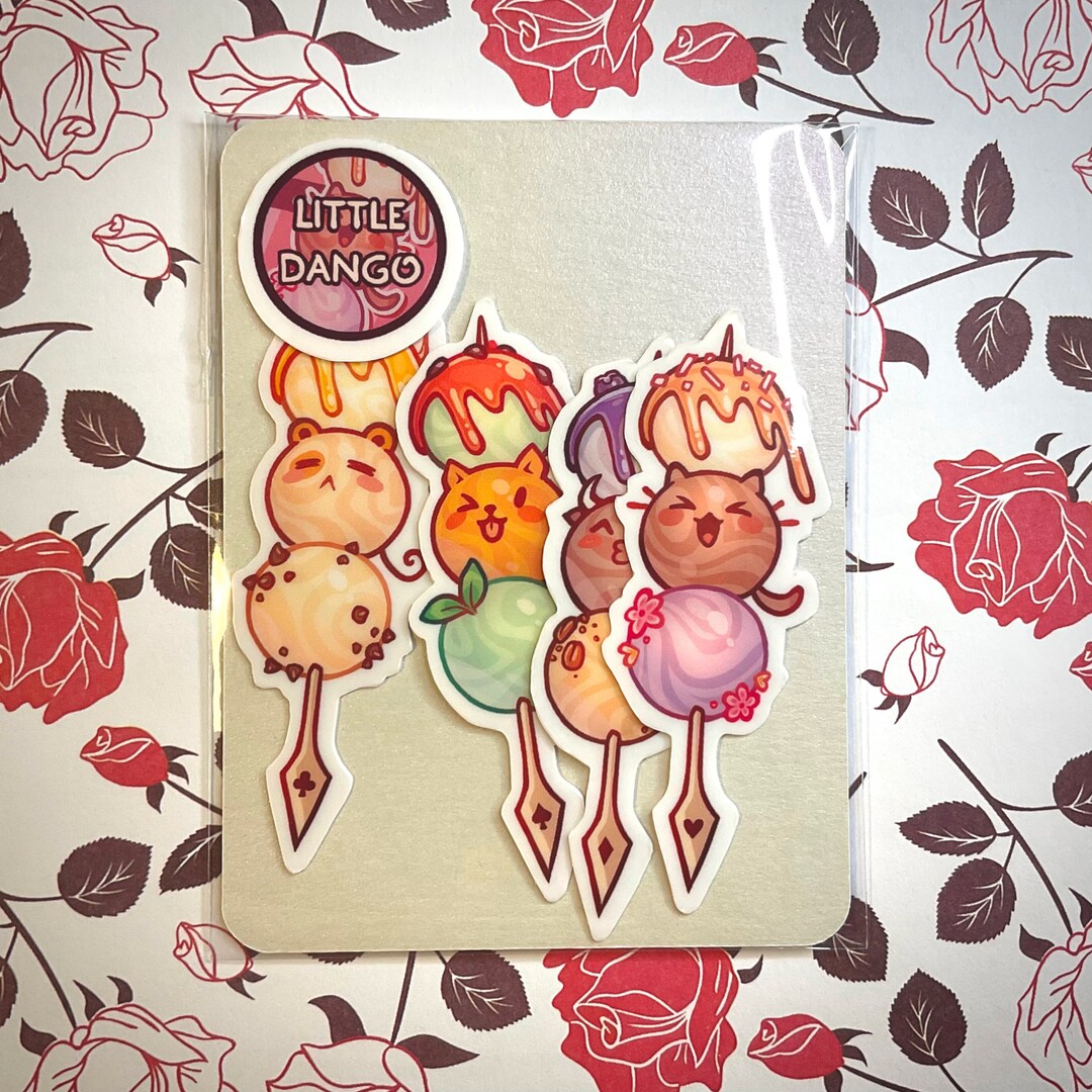 Dango Sticker Cute Little Dango Handmade Vinyl Artist Sticker Set Matte Glossy ...