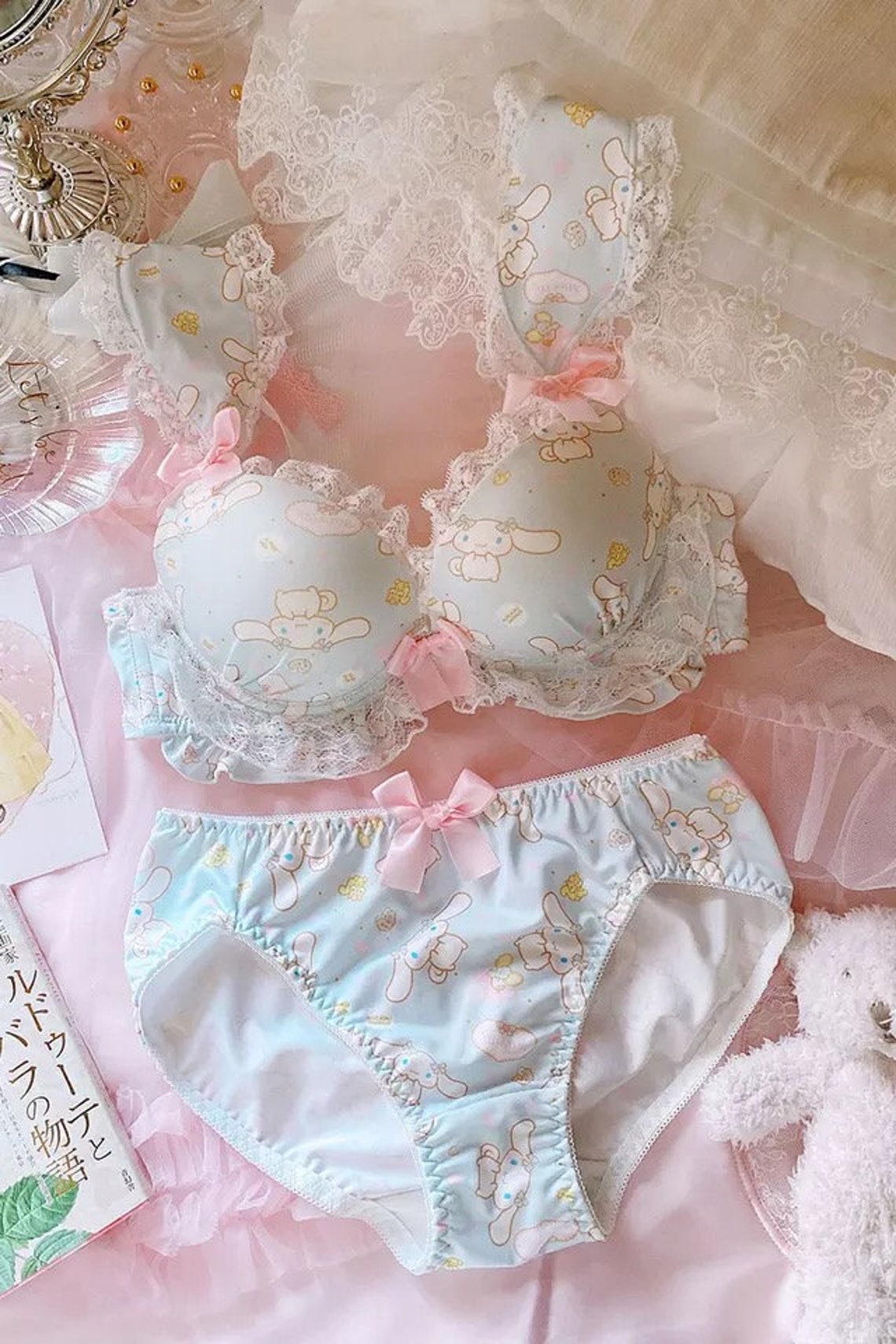 Cinnamoroll Sanrio Print Bra/Panty Lingerie Set Lolita Etsy