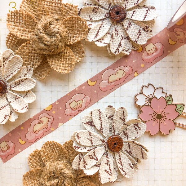 Sleepy HB Washi Tape / Cinta decorativa / Bullet Journal / Kawaii Washi Tape / Lindo Sleepy Bear Washi Tape