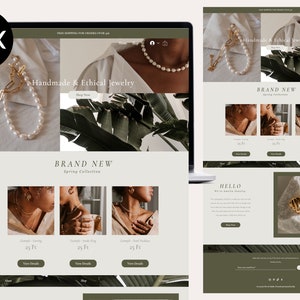 Tropical Style Wix Website Theme, Ecommerce Website for Online Website Builder, Elegant Webshop, Web Design, Store Template,  Website Design